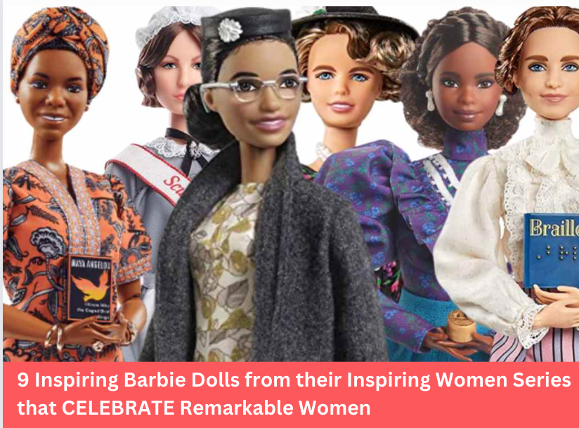 9 diverse barbie dolls featuring historical female women
