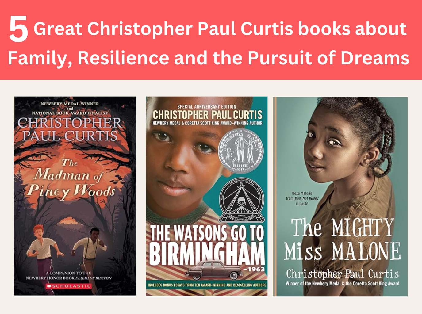 A selection of Christopher Paul Curtis book covers